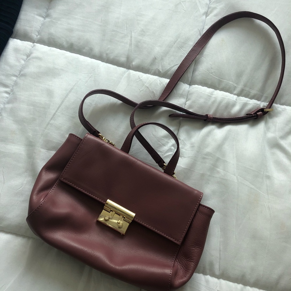 Burgundy red crossbody bag purse